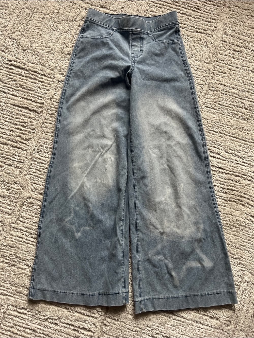H & M | Wide Leg Washed Denim Pants, girls 9/10